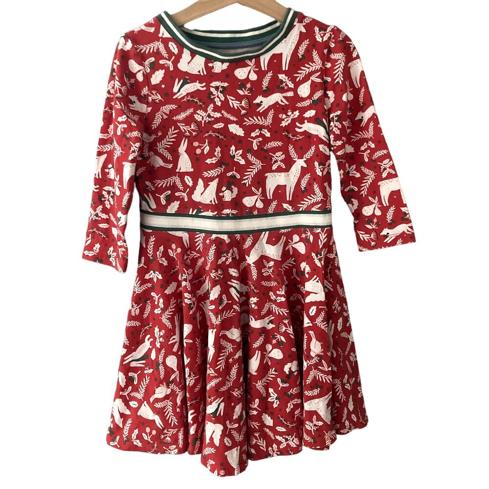 Mini Boden Red, Green and White Christmas Print Dress 🎄